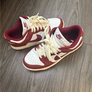 Nike Burgundy and White Dunk
